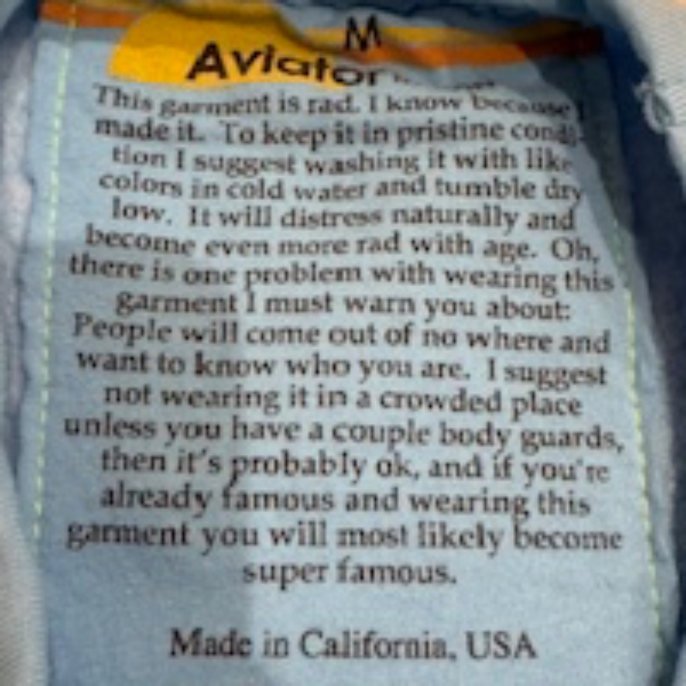 Worn 1x!  EUC Aviator Nation Rainbow Rib Crew Sweatshirt Sky Blue, Medium, $178 - Picture 5 of 7